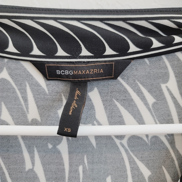 BCBGMaxAzria Black & White Combo Jersey Knit Dress Women's Size XS - Picture 7 of 14